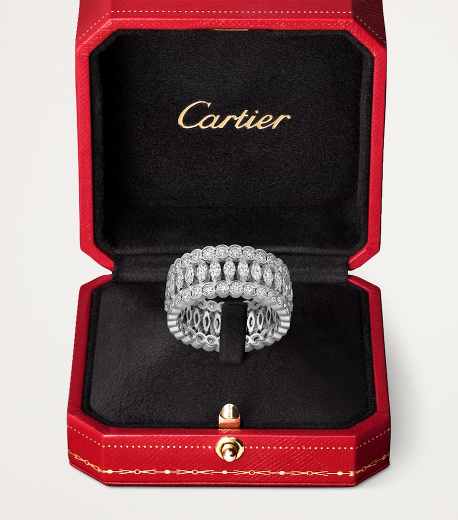 White Gold and Diamond Broderie de Cartier Ring WHITE GOLD Image 3