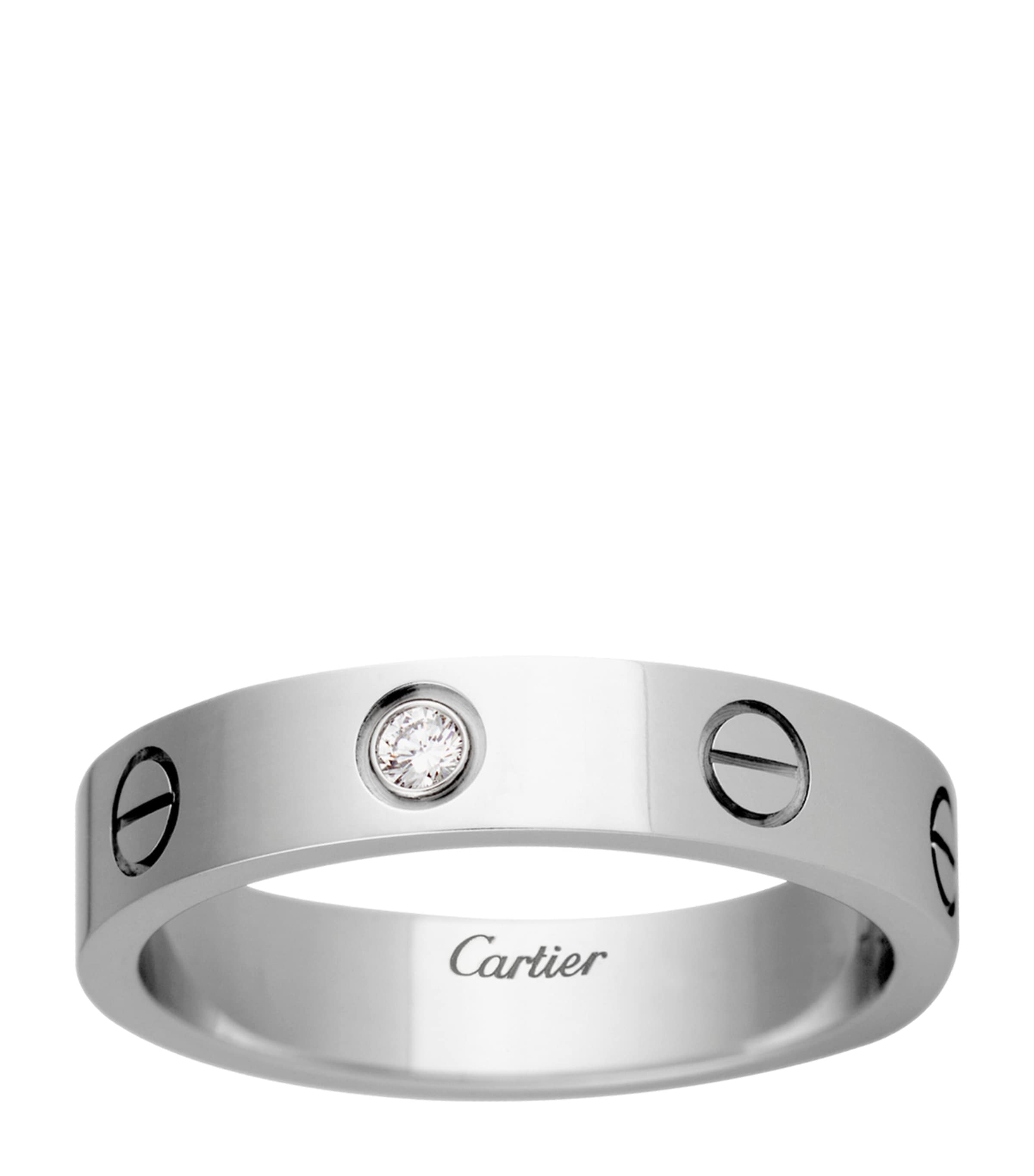 White Gold and Diamond LOVE Wedding Band MULTI Image 1