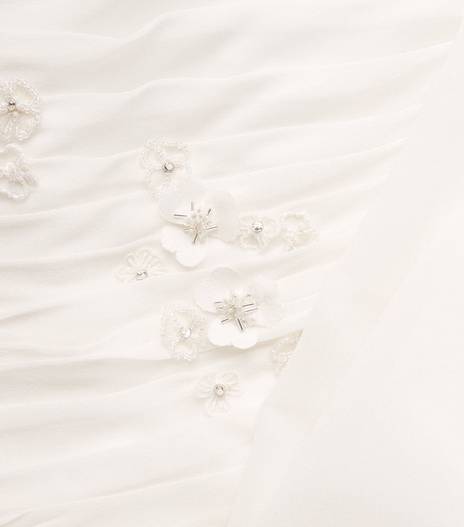 Sandra Mansour Womens Embellished Strapless Gown Ofw White Image 6