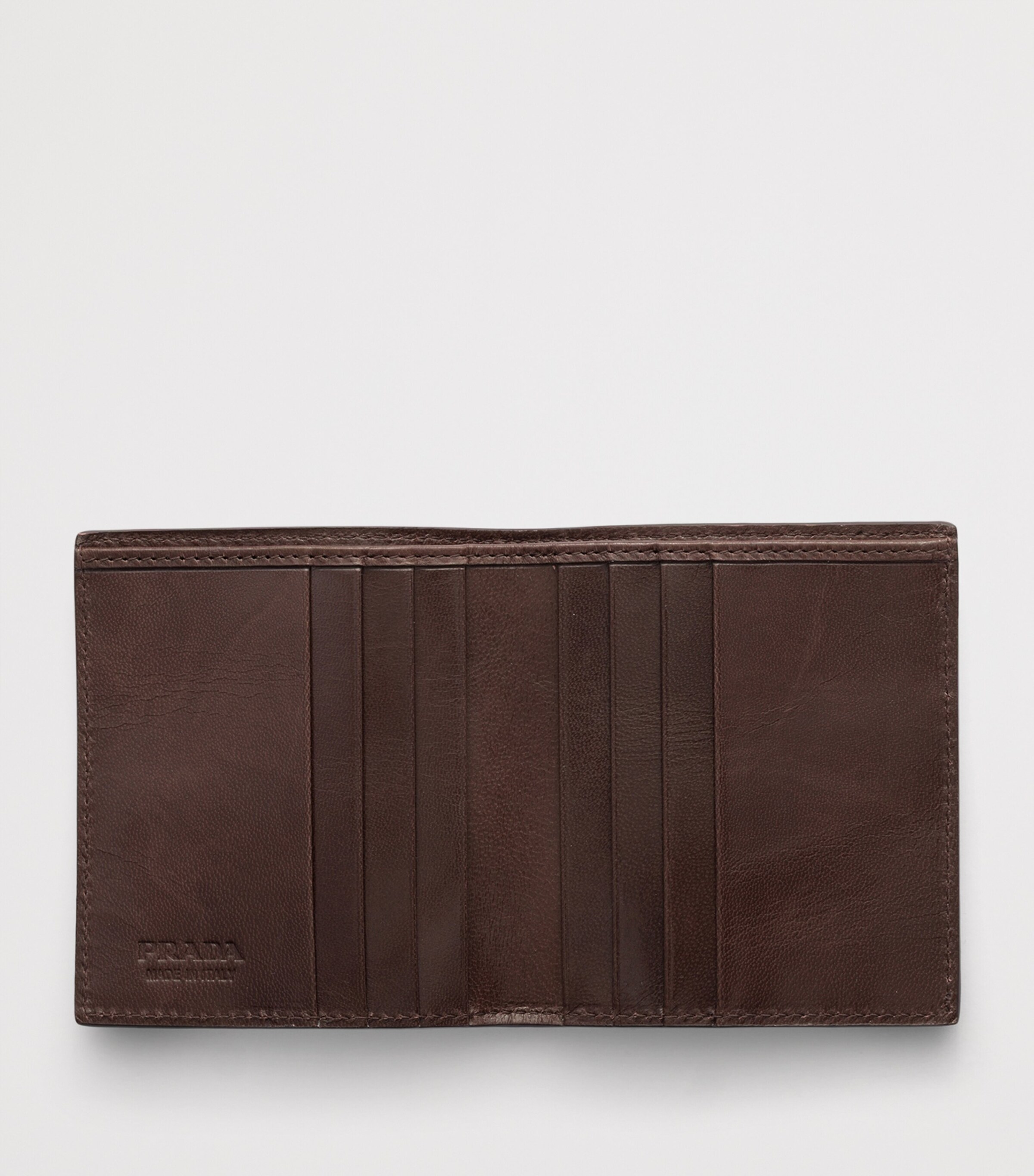 Prada Leather Woven Wallet Brown Image 2