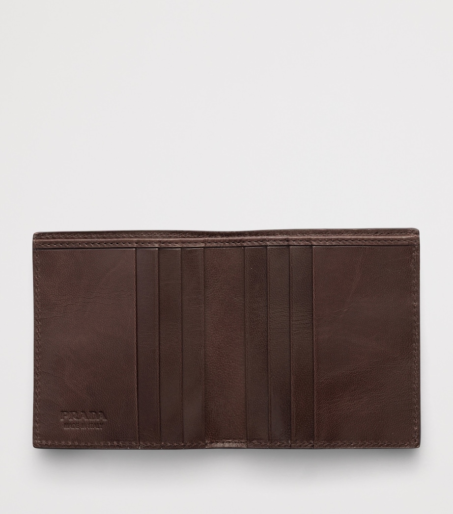 Prada Leather Woven Wallet Brown Image 2