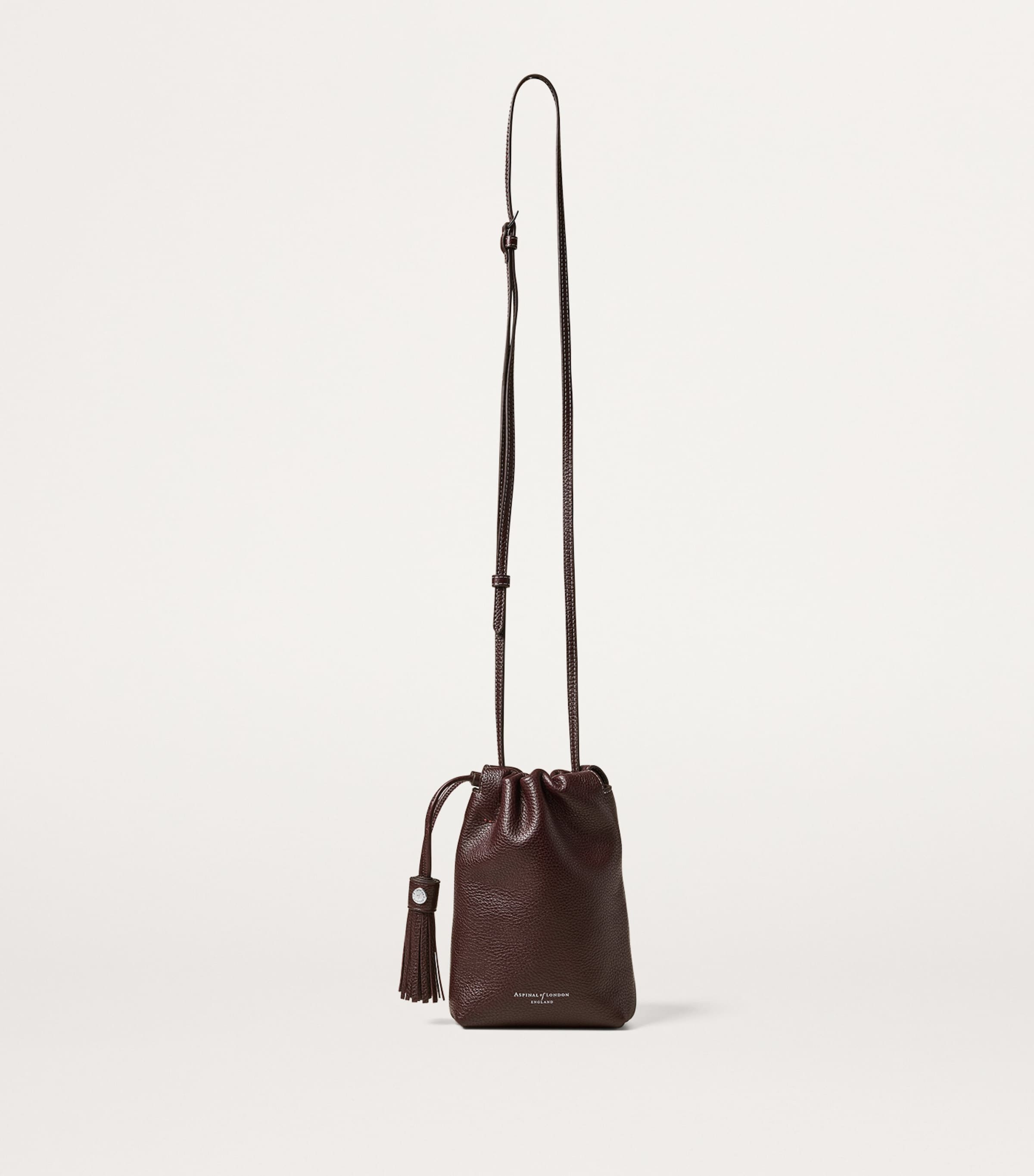 Aspinal Of London Leather Soho Cross-Body Pouch Wine Image 2