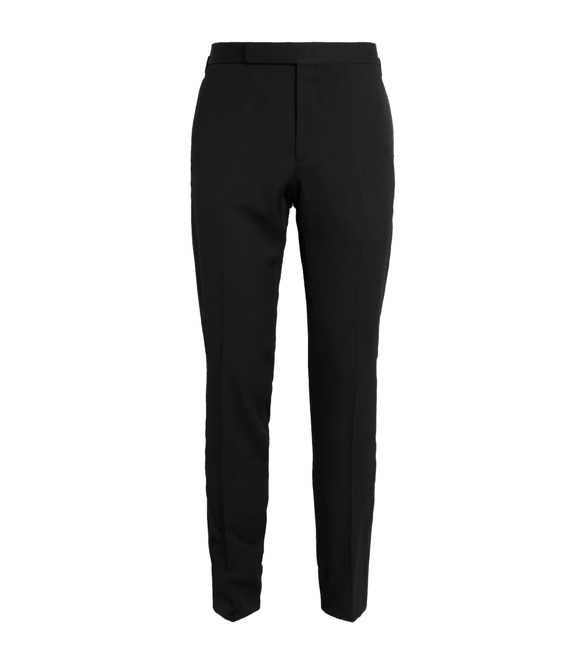 Wool Tuxedo Trousers 001 BLACK Image 1