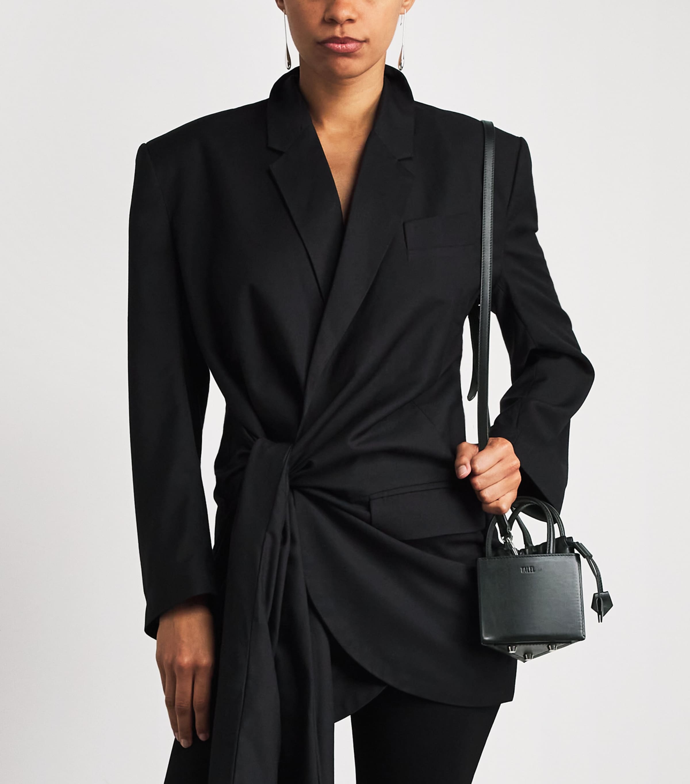 Talel Paris Leather Triangle Top-Handle Bag Black Image 2