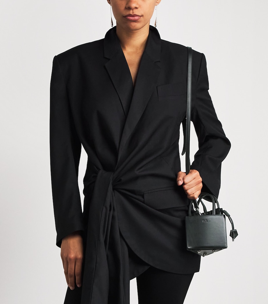Talel Paris Leather Triangle Top-Handle Bag Black Image 2
