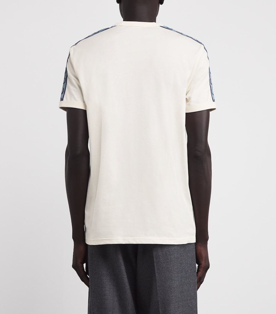 Cotton Logo Tape T-Shirt 729-ECRU/NAVY Image 4