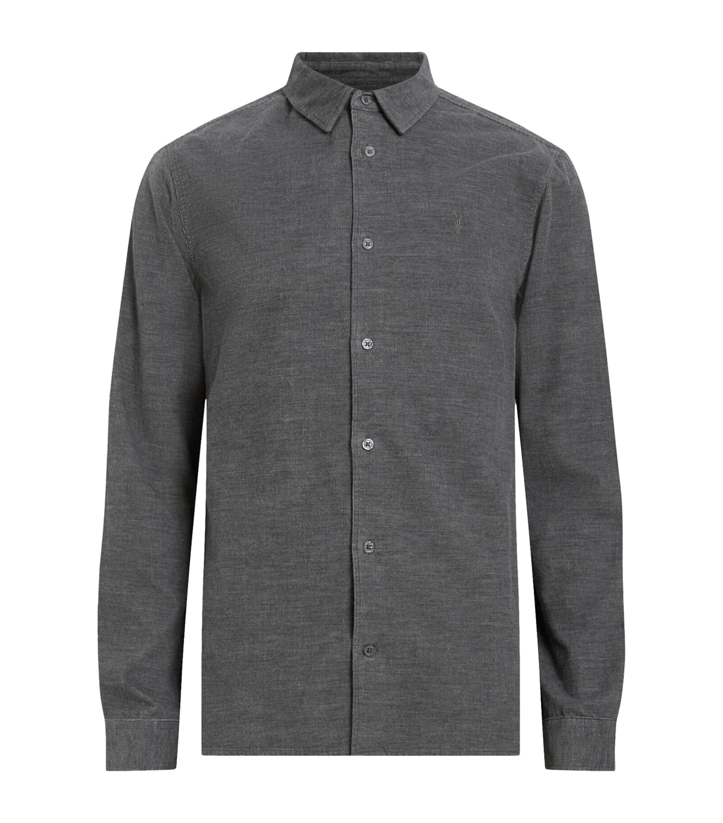 Allsaints Lorella Textured Ramskull Shirt In Blue