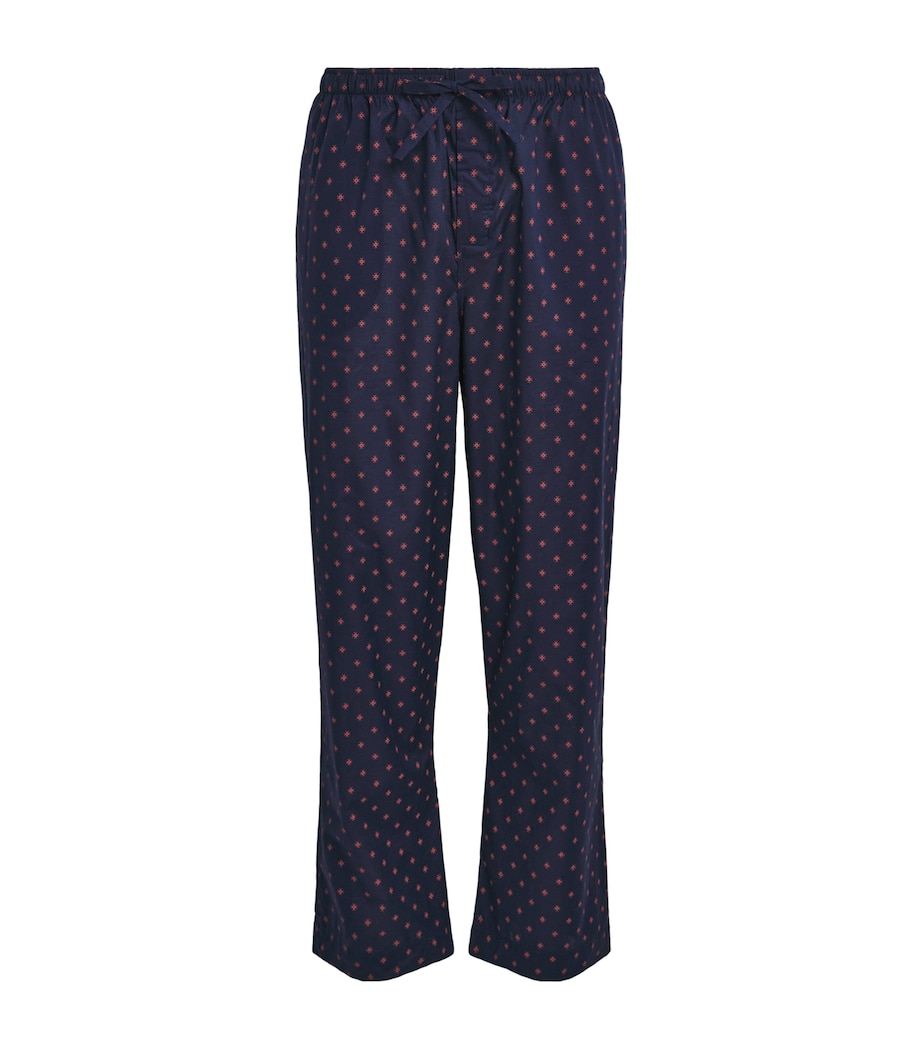 Derek Rose Mens Cotton Nelson Lounge Trousers Nav Image 1