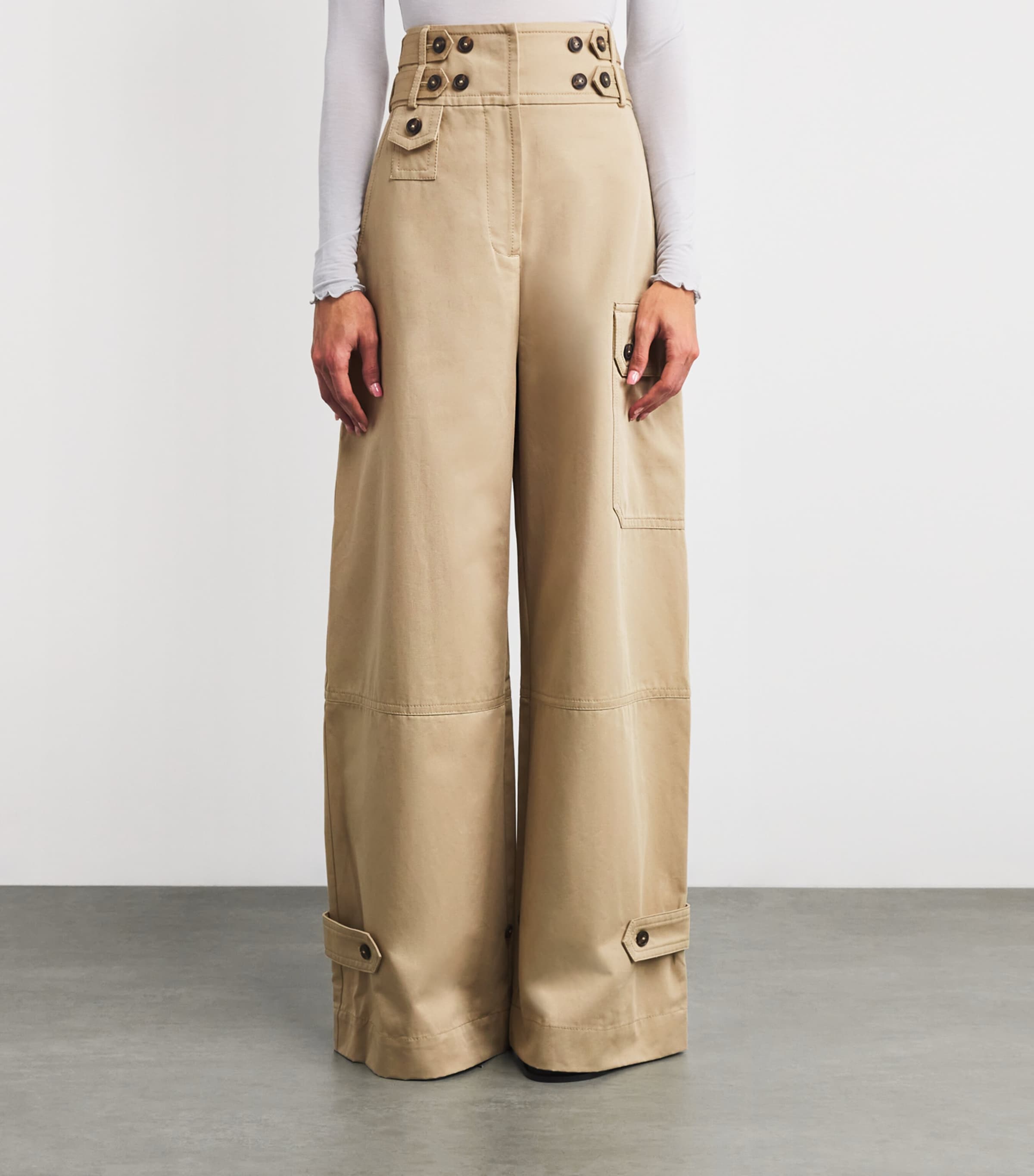 Cotton Rebellion Cargo Trousers BEG BEIGE Image 3