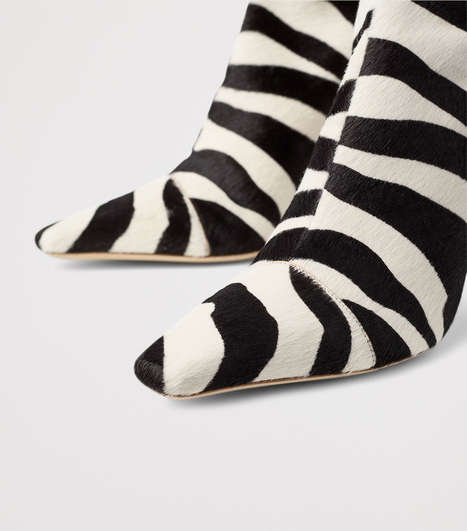 x Conner Ives Gloria 85 Pony Hair Zebra Knee-High Boots BLACK/WHITE MIX Image 4