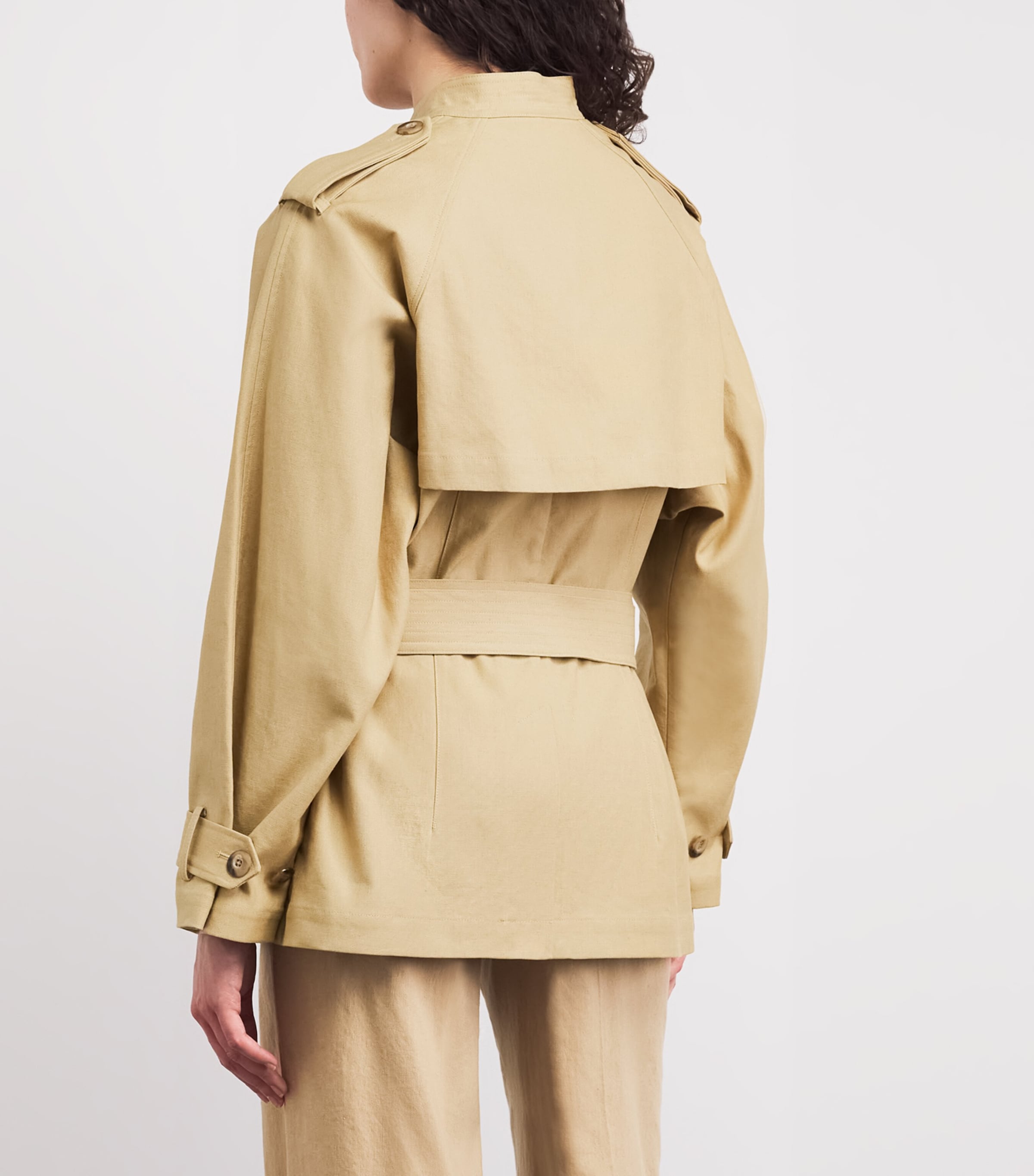 Polo Ralph Lauren Womens Hemp-Cotton-Linen Woven Field Jacket Classic Camel Image 5