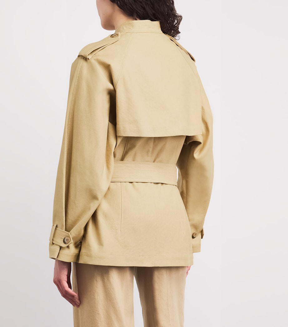 Polo Ralph Lauren Womens Hemp-Cotton-Linen Woven Field Jacket Classic Camel Image 5