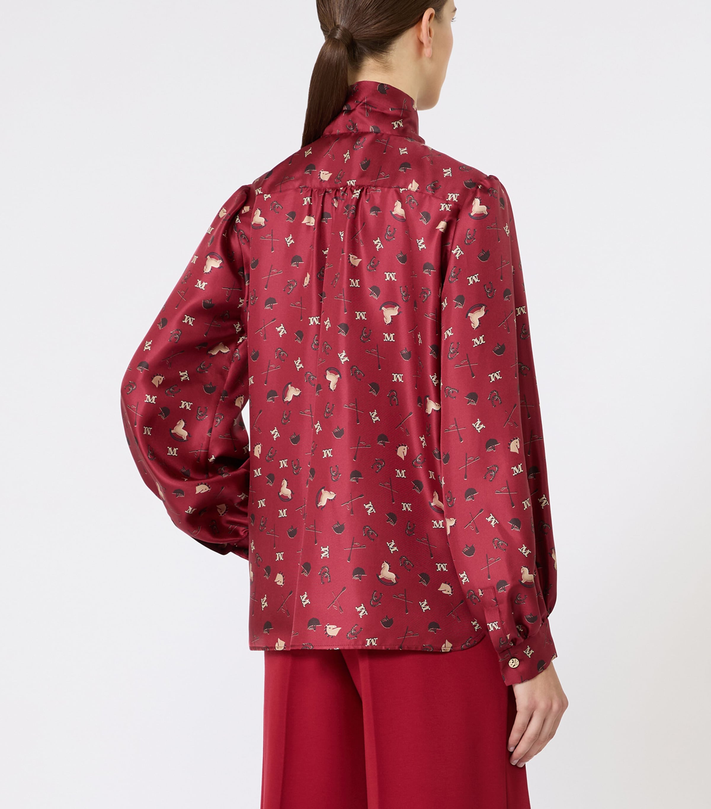 Silk Printed Blouse RED Image 3