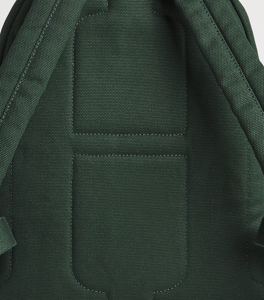 Harrods Cotton Embroidered Emblem Backpack Harrods Green Image 3