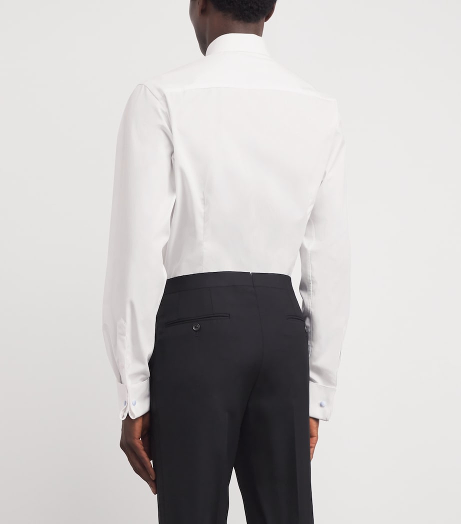 Cotton Pique-Front Shirt 00 WHITE Image 4