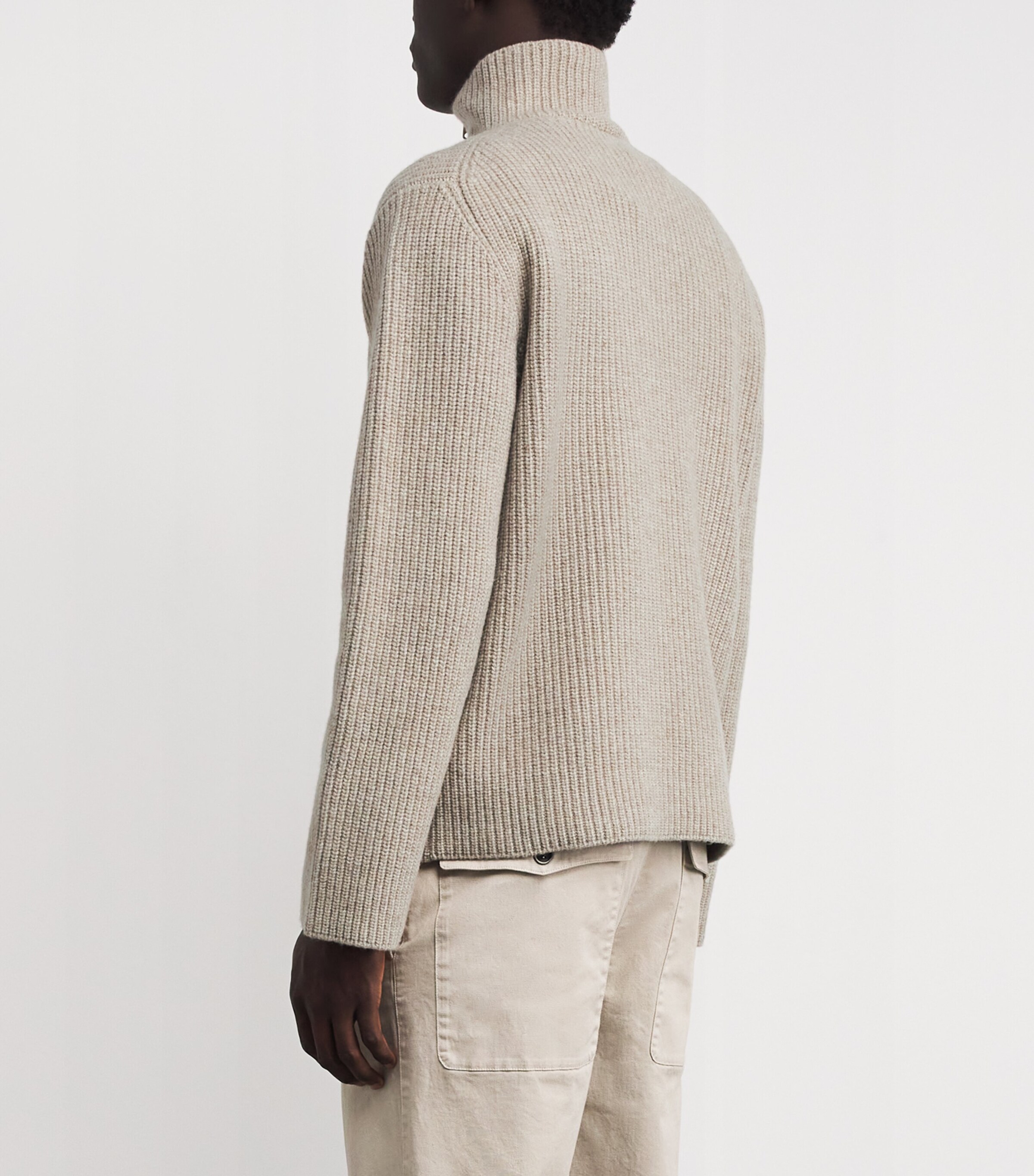Wool Mario Quarter-Zip Sweater LT CAMEL A Image 4