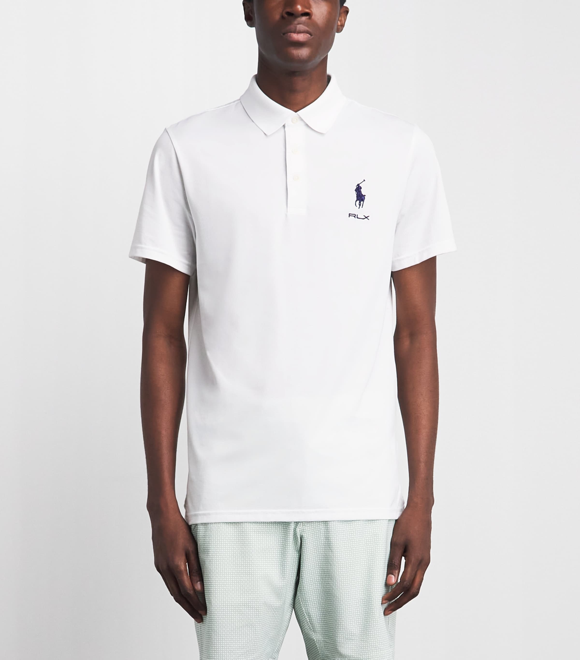RLX Ralph Lauren Mens Tour Polo Shirt Ceramic White Image 4