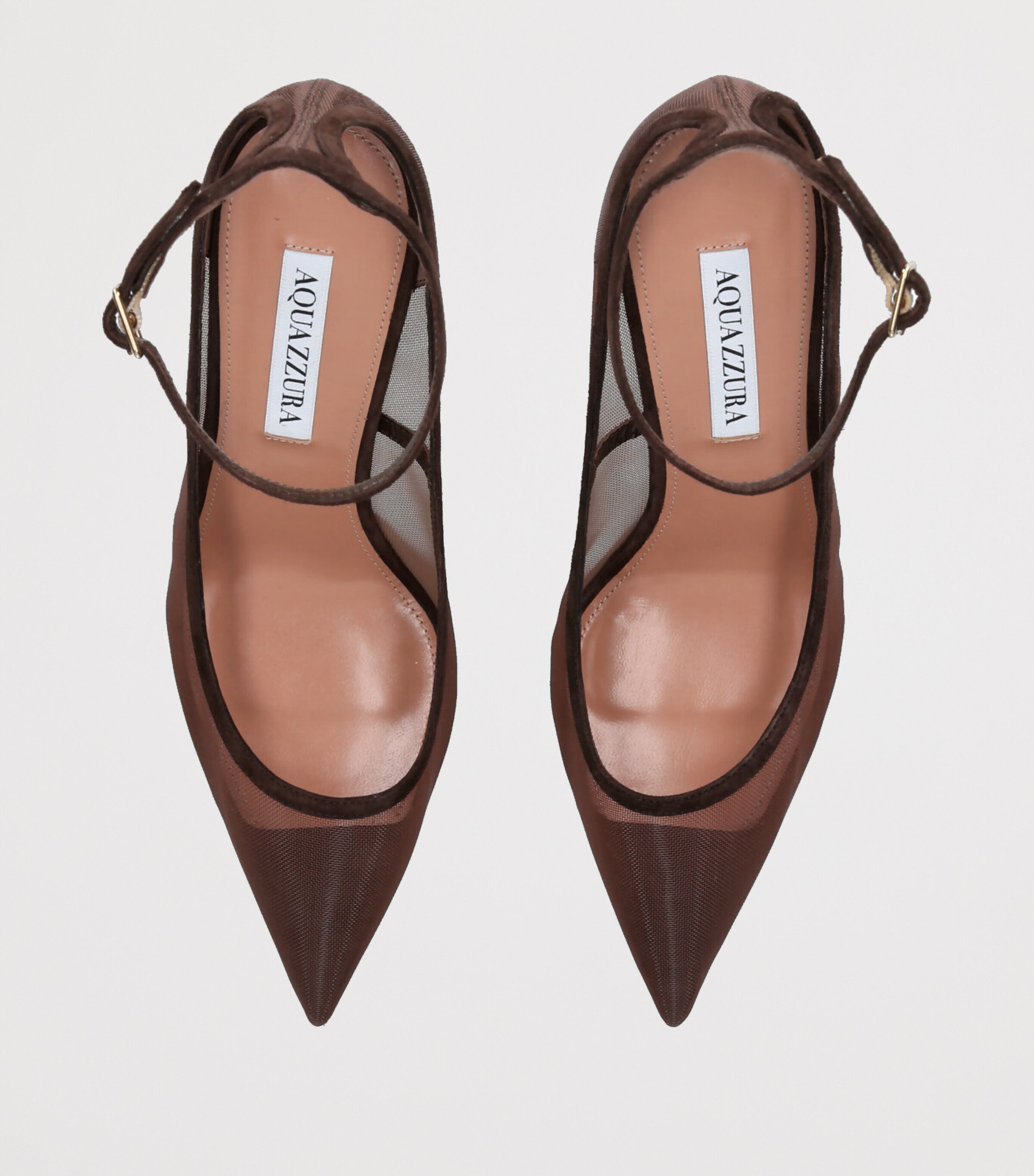 Aquazzura Mesh Love Affair Pumps 80 Brown Image 6