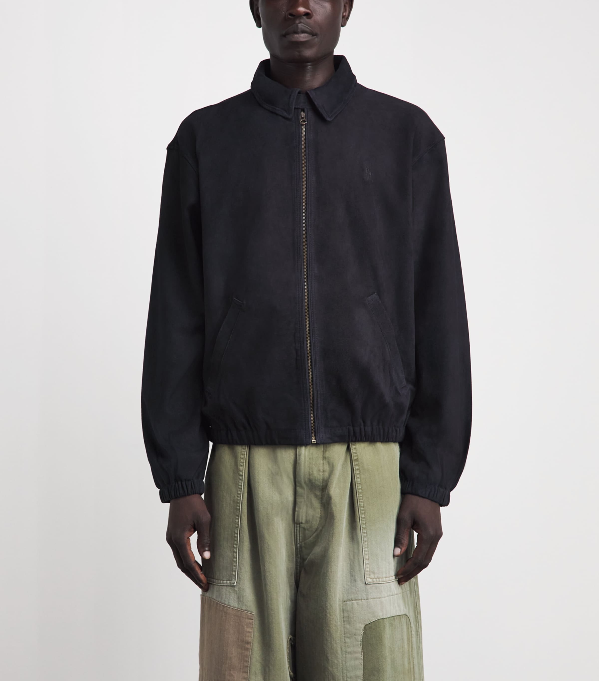 Polo Ralph Lauren Mens Bayport Suede Jacket Collection Navy Image 4