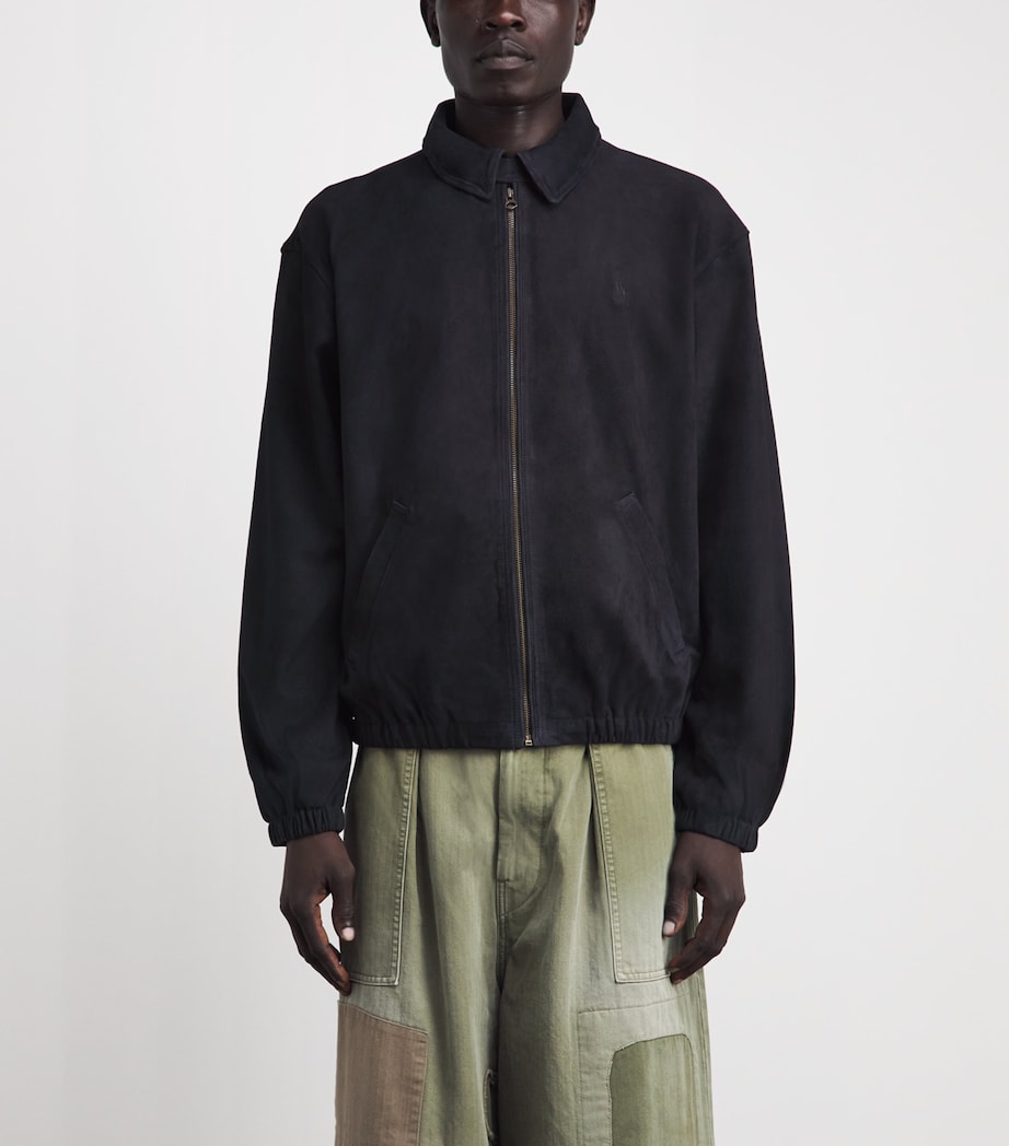 Polo Ralph Lauren Mens Bayport Suede Jacket Collection Navy Image 4