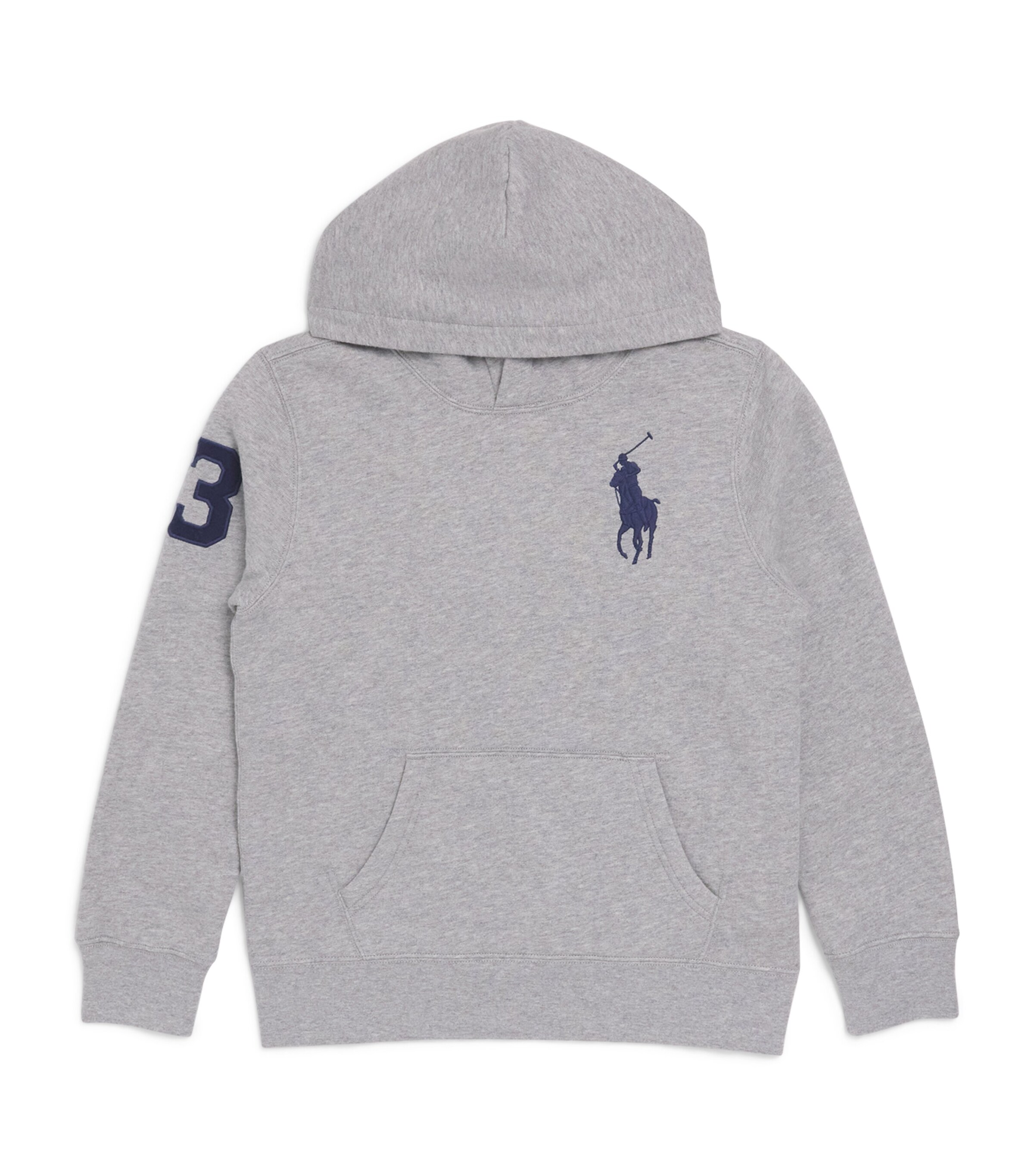 Ralph Lauren Kids Cotton-Blend Polo Pony Hoodie (5-7 Years) Heather Image 1