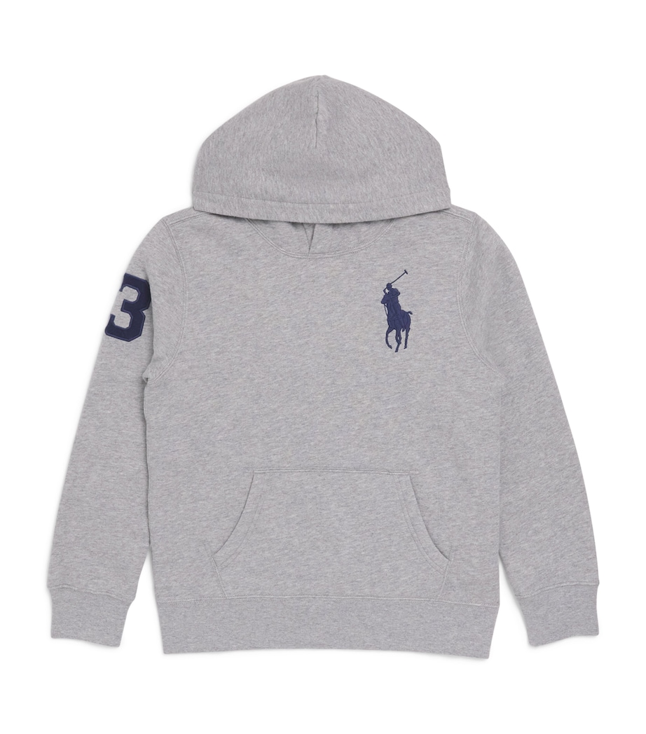Cotton-Blend Polo Pony Hoodie (5-7 Years) HEATHER Image 1