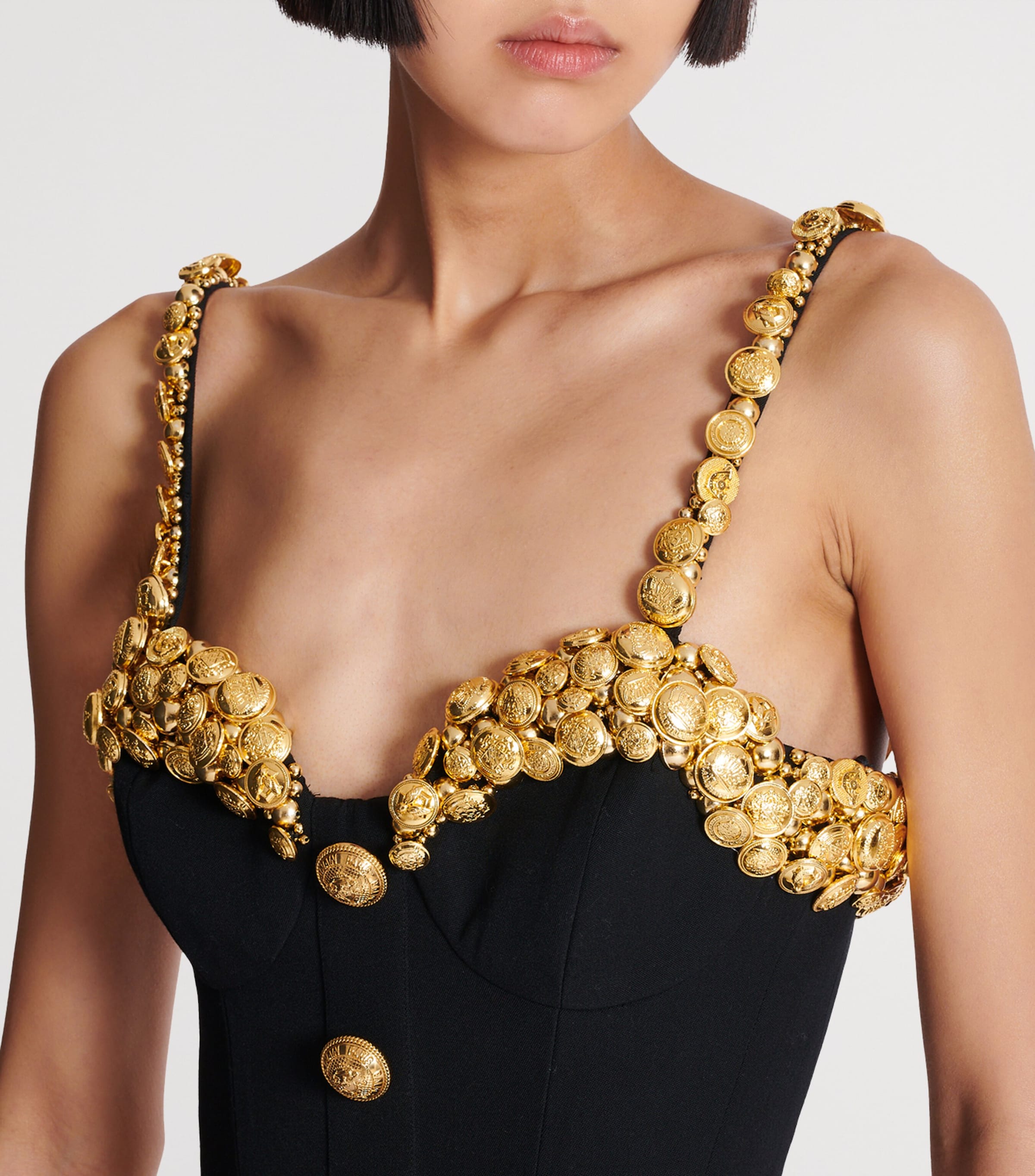 Wool Button-Embellished Cami Top EAD NOIR/OR Image 8