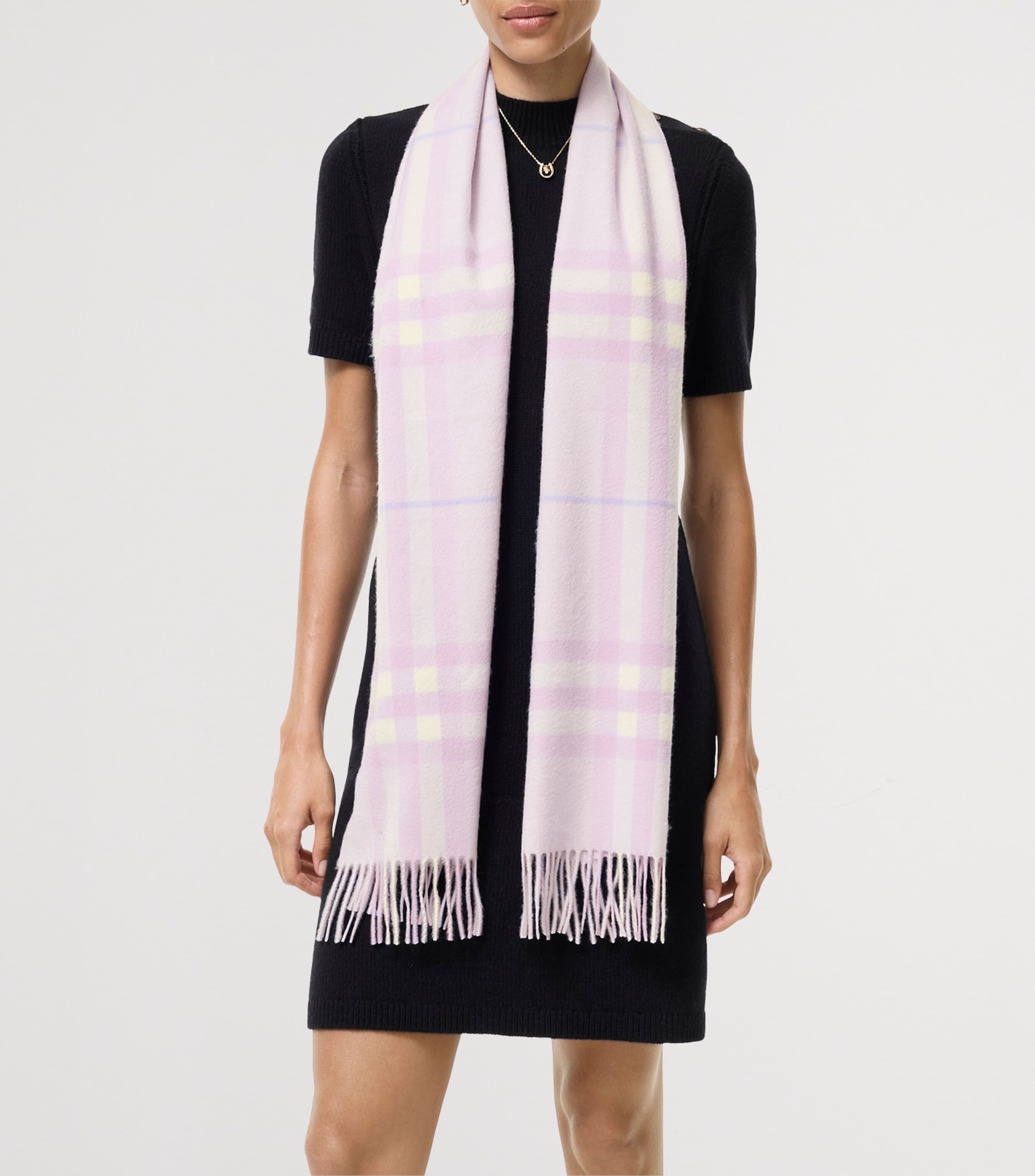 Burberry Cashmere Check Scarf Powder Purple Image 3