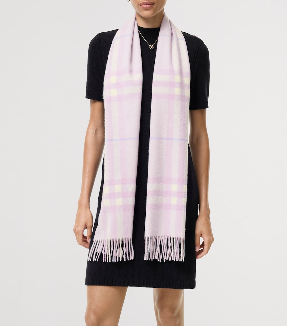Burberry Cashmere Check Scarf Powder Purple Image 3