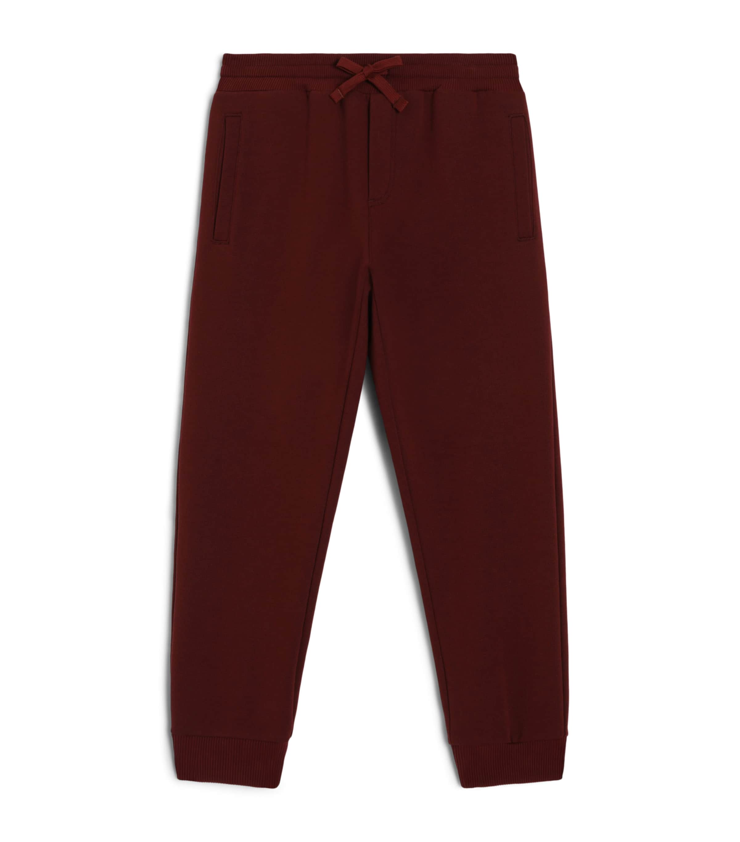 Dolce&Gabbana Kids Cotton Jersey Sweatpants (8-14 Years) Bordeaux Image 1