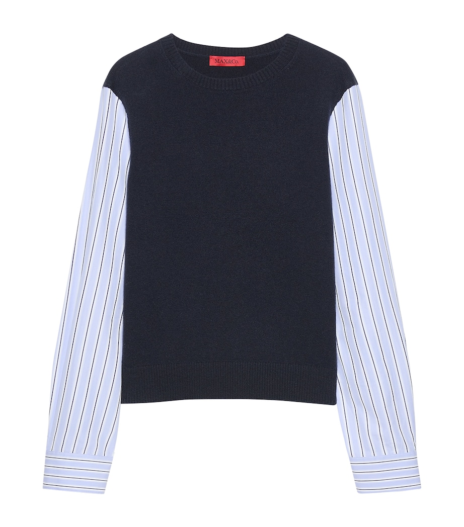MAX&Co. Womens Wool Hybrid Sweater Navy Image 1