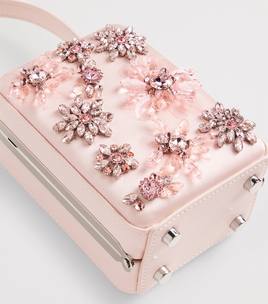 Mini Satin Crystal-Embellished Top-Handle Bag PINK Image 4