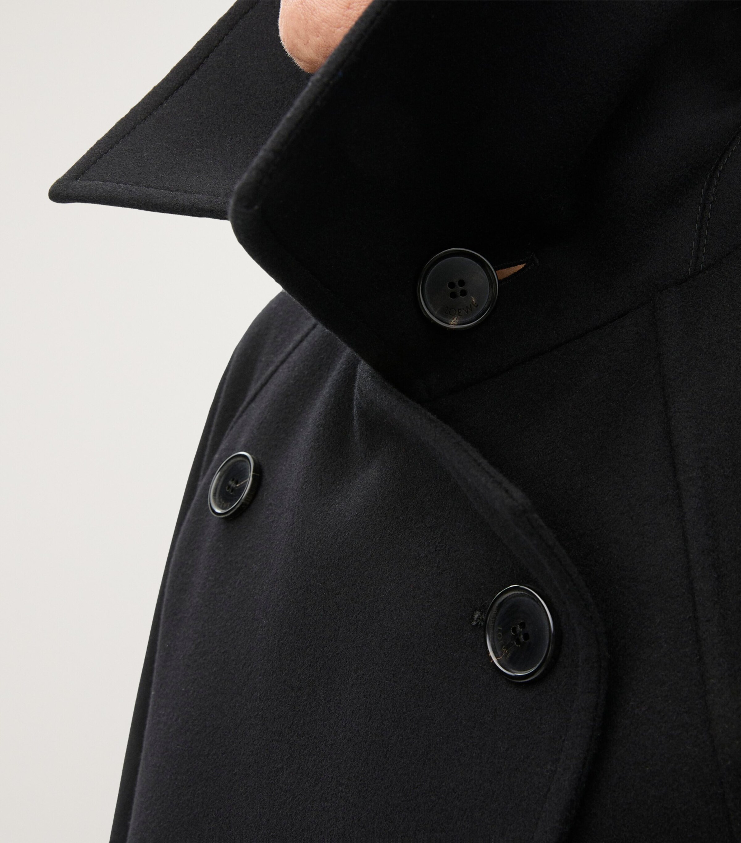 【関税込み】LOEWE Wool and cashmere double-breasted coat Double-breasted coat in cashmere Grey - LOEWE