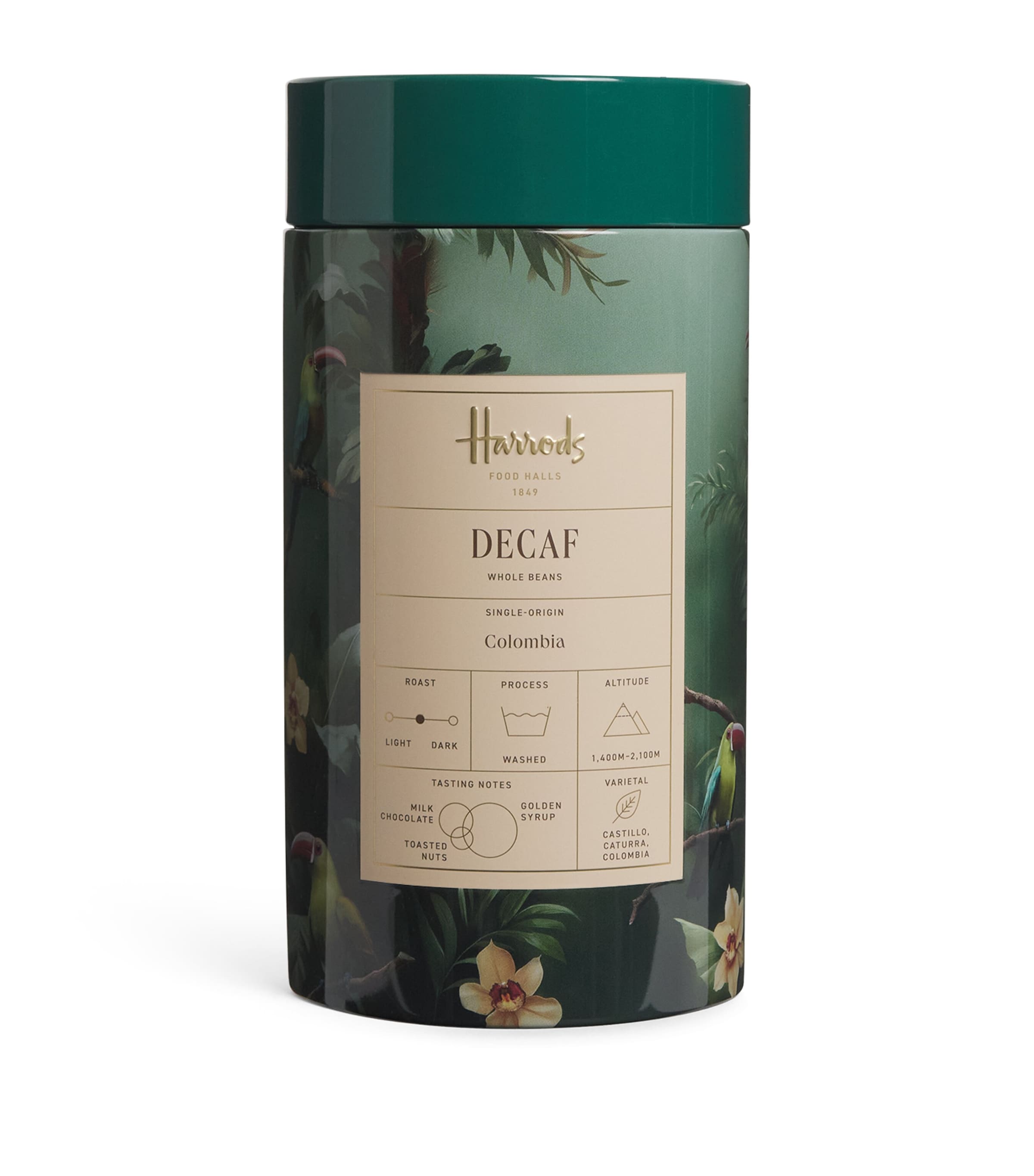 Harrods Decaf Blend Coffee Beans Tin (250g)