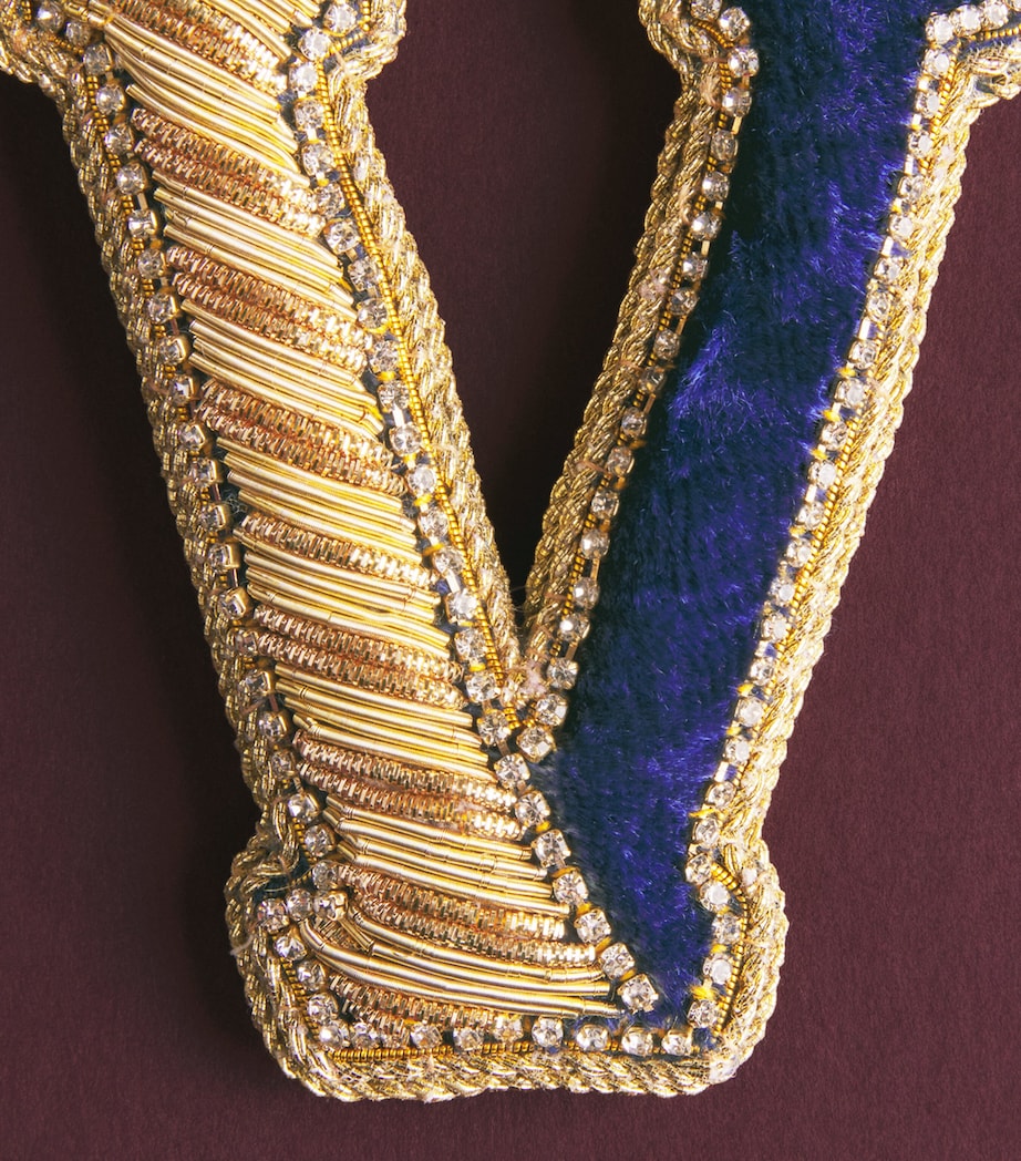 Tinker Tailor Letter V Tree Decoration Navy, Gold & Wine Image 2