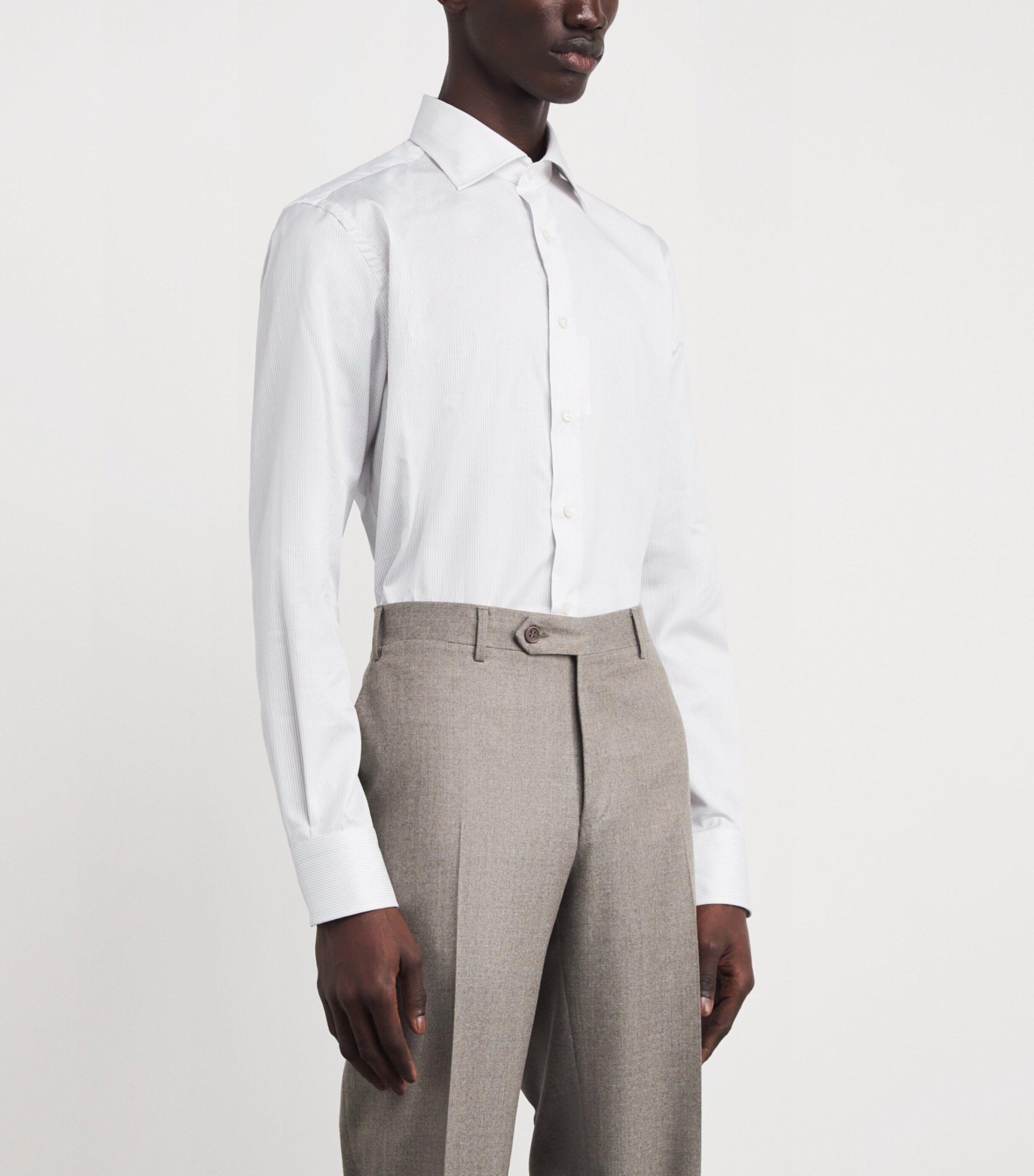 Egyptian Cotton Stripe Slim-Fit Shirt 501 Image 3