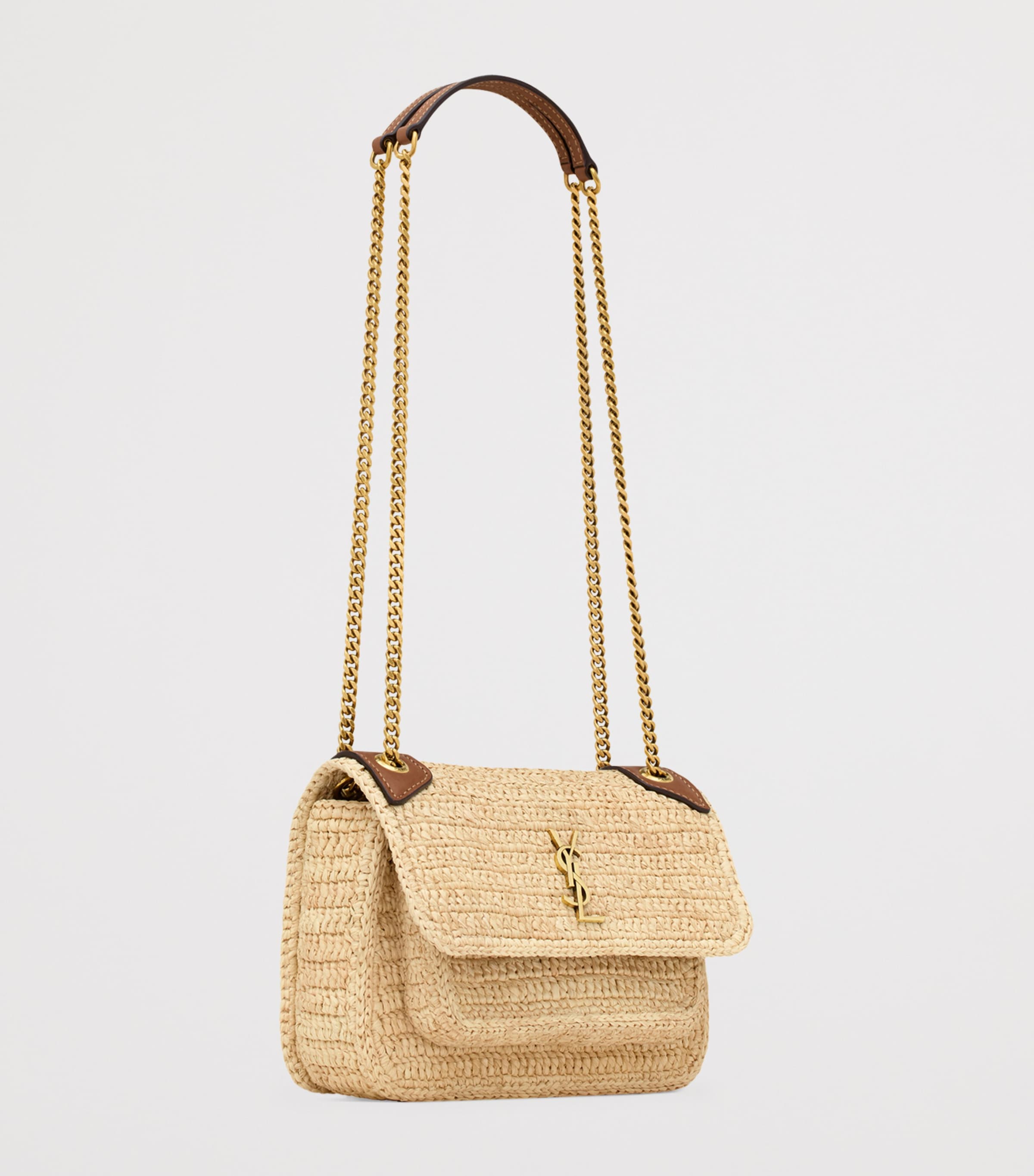 Saint Laurent Mini Raffia Nikki Shoulder Bag Image 5