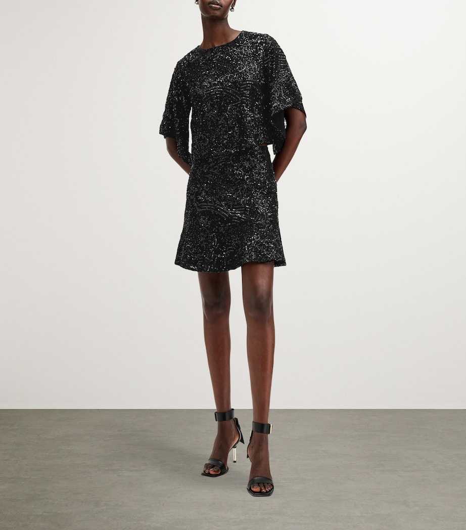 AllSaints Womens Embellished Ivy Top Black Image 2