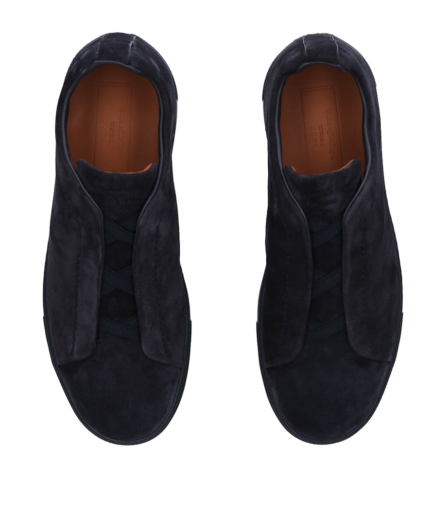 Suede Triple Stitch Sneakers NAVY Image 4