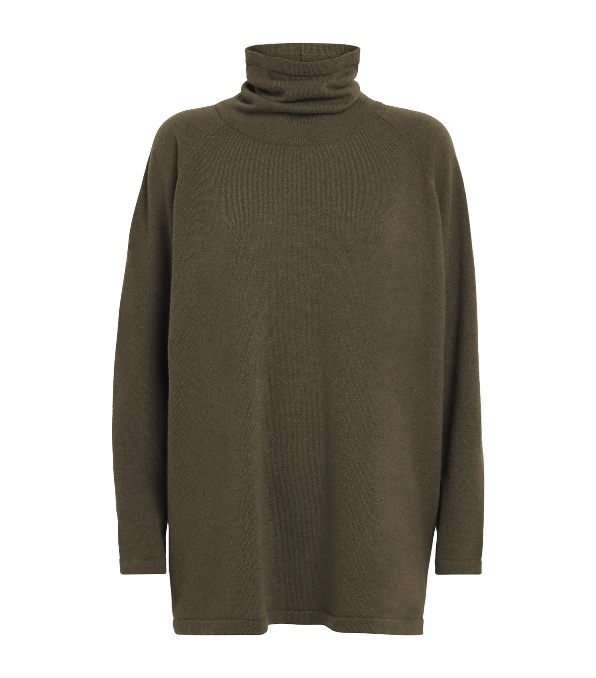 Eskandar Cashmere Raglan-sleeve Rollneck Sweater In Green
