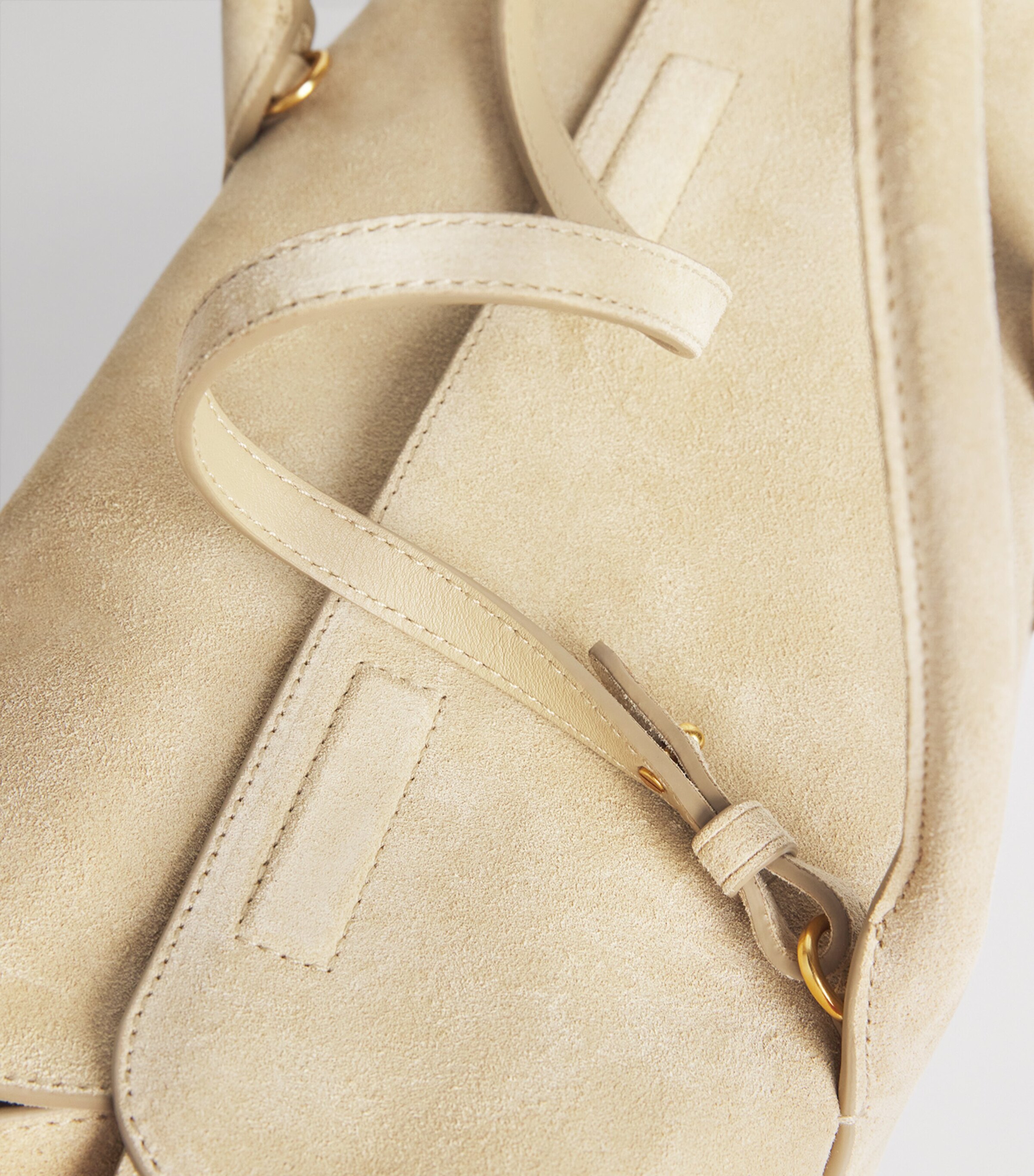 Polo Ralph Lauren Medium Suede Shoulder Bag Cashew Image 6