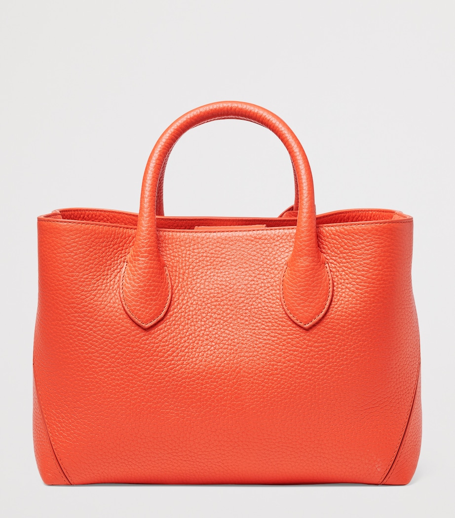 Medium Leather London Tote Bag CORAL Image 4