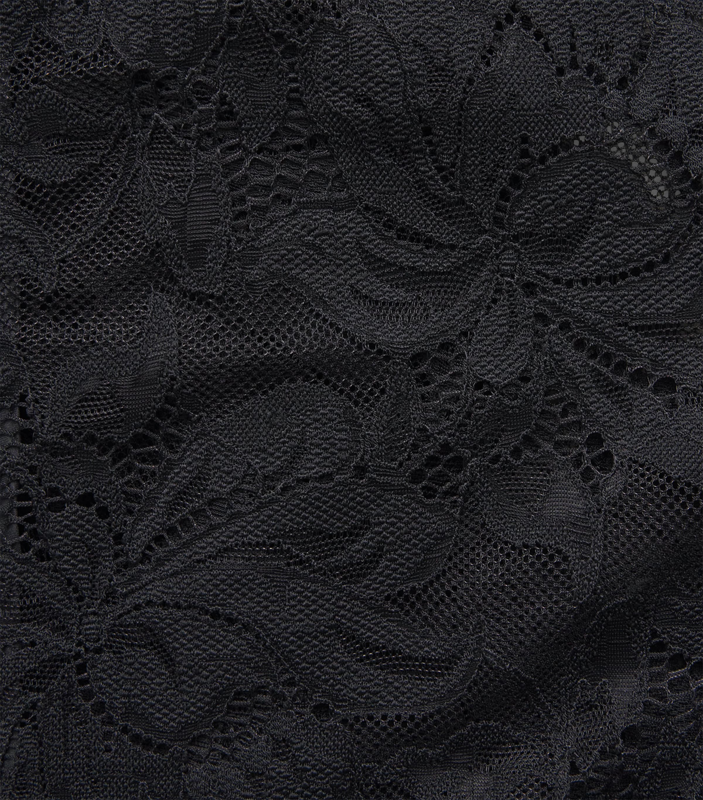 Lace Mock-Neck Maxi Dress P001 BLACK Image 5