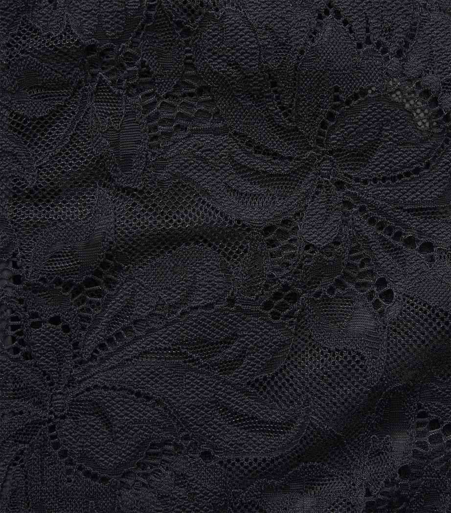 Lace Mock-Neck Maxi Dress P001 BLACK Image 5