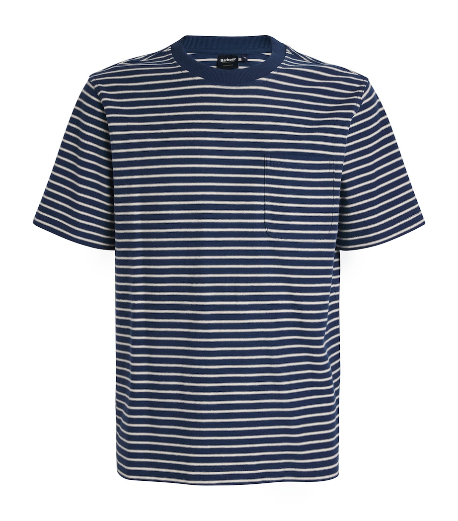 Cotton Frensham Stripe T-Shirt DARK DENIM Image 1