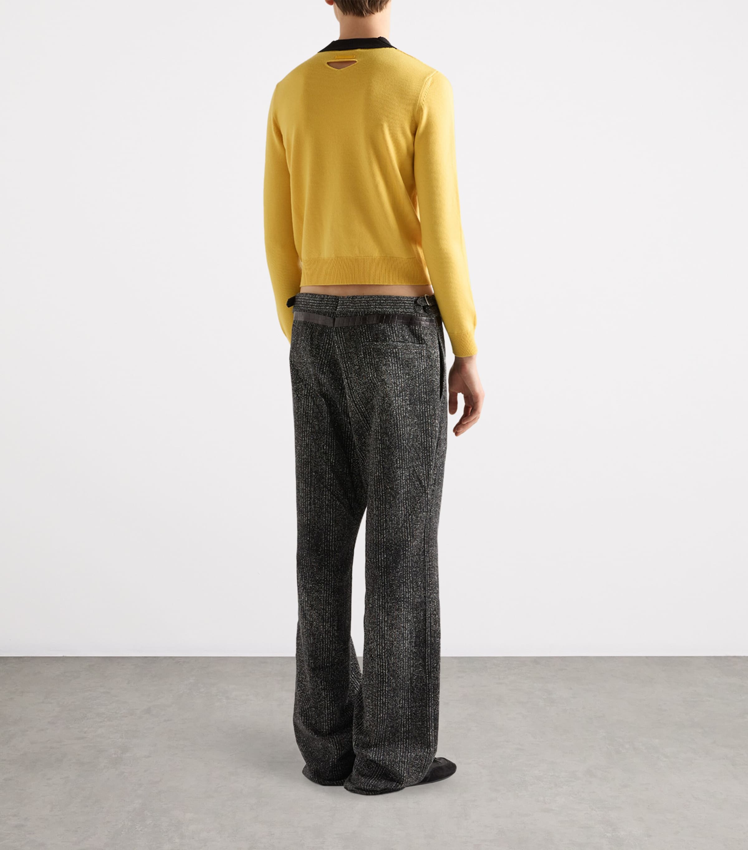 Wool Long-Sleeve Polo Shirt F0C5K Image 5