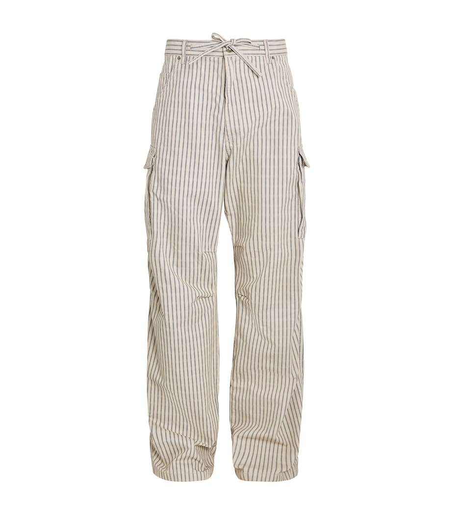 424 Mens Cotton Cargo Pants White/blu Image 1