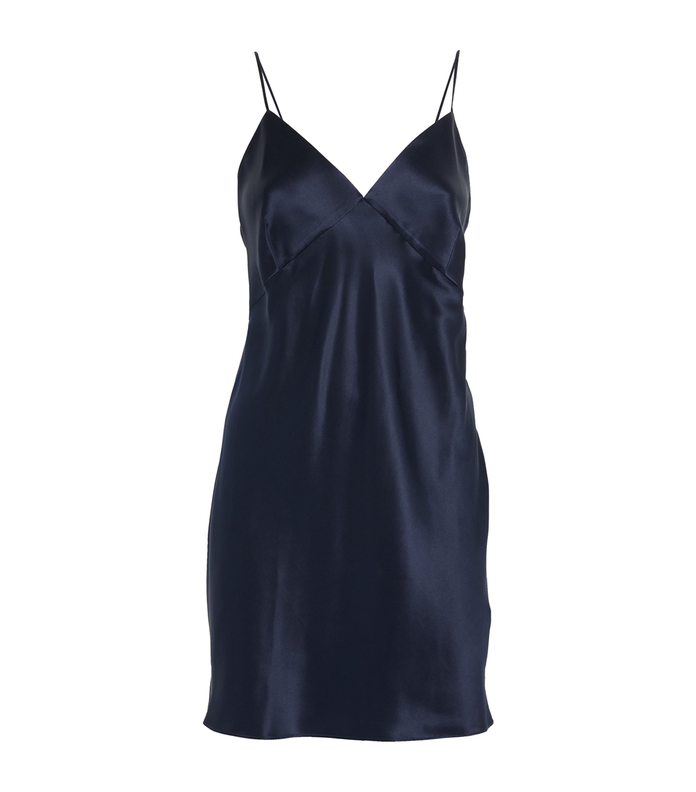 Olivia Von Halle Silk Xena Slip Mini Dress In Blue