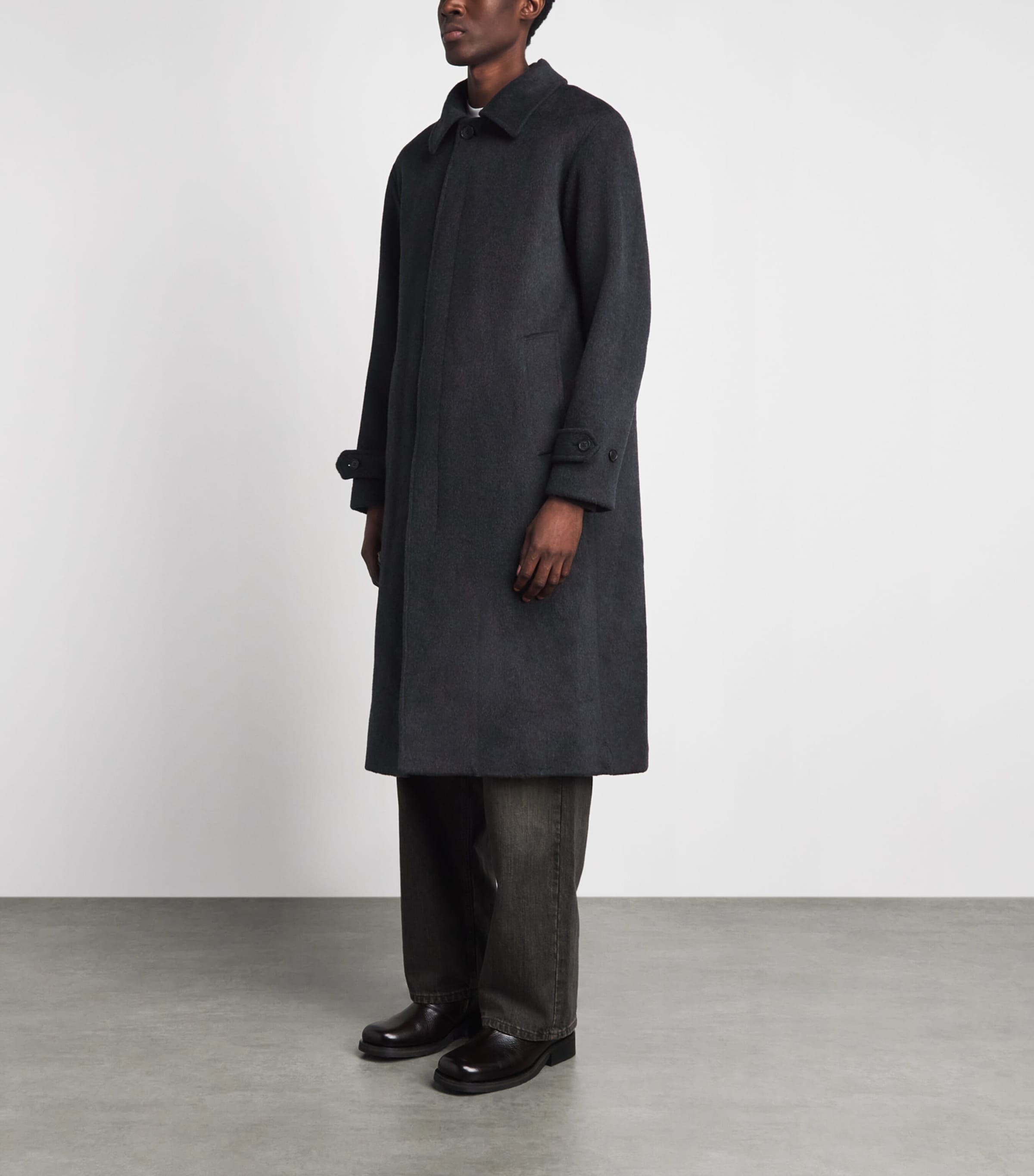 NN.07 Mens Wool-Blend Gibson Coat Dark Grey Image 4