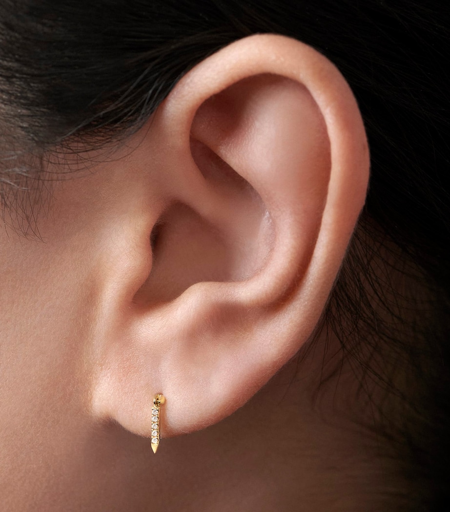 Diamond Eternity Bar Single Stud Earring (7mm) YELLOW GOLD Image 2